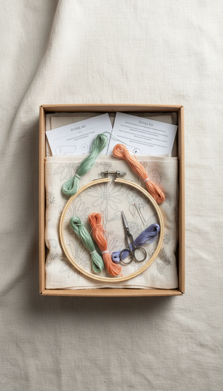 Embroidered Linen Wall Hanging Kit