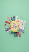 Embroidered Wall Hanging Kit With Botanical Patterns